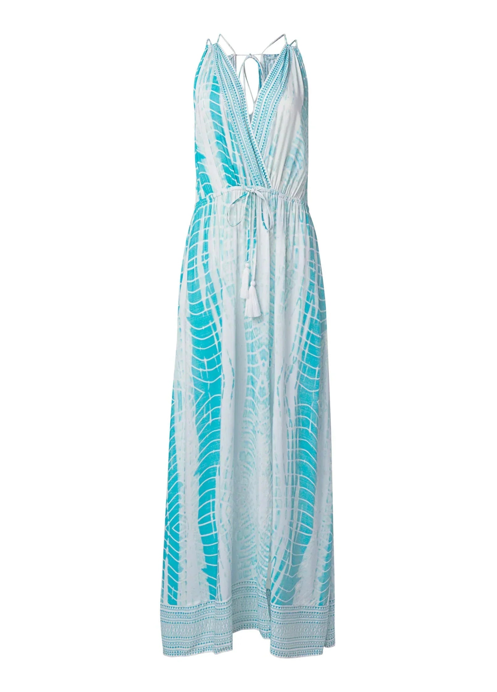 Maxi Cover Up Dress Aqua Tie Dye