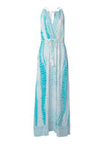 Maxi Cover Up Dress Aqua Tie Dye