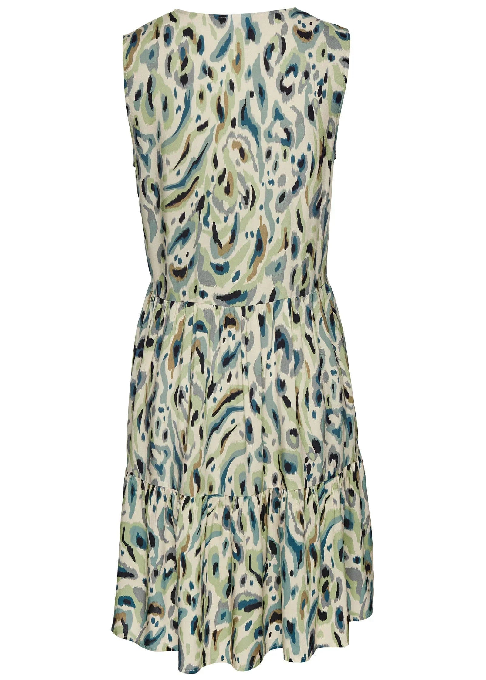 Sleeveless Printed Mini Sand Multi