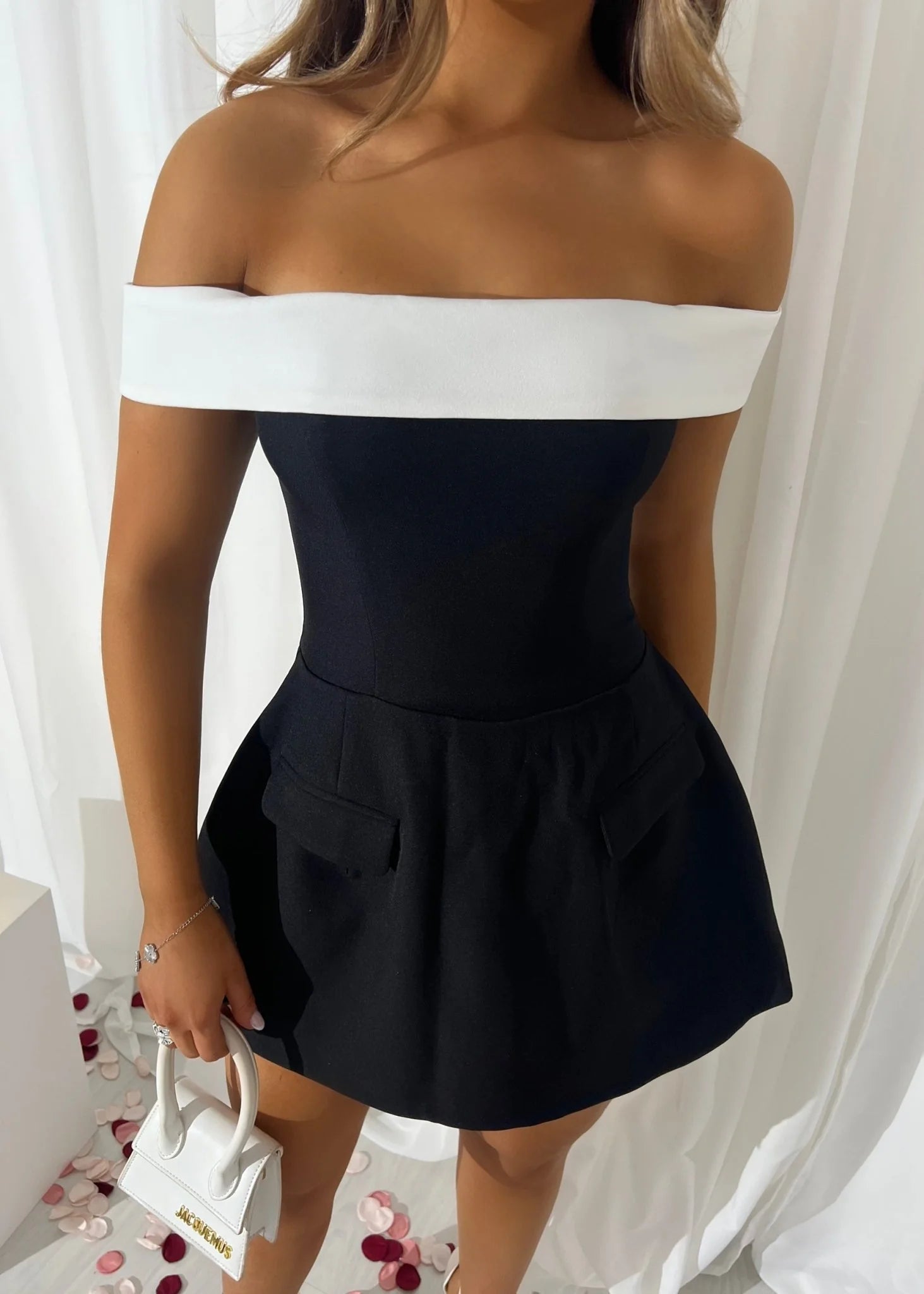 Resist Me Structured Mini Dress Monochrome
