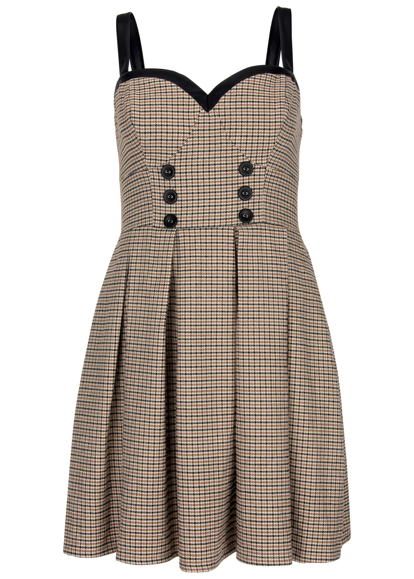 Plaid Mini Dress Cream Multi