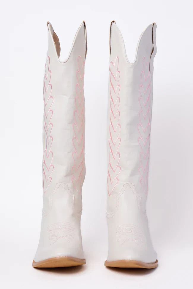 Mila Ivory Heart Cowboy Boots