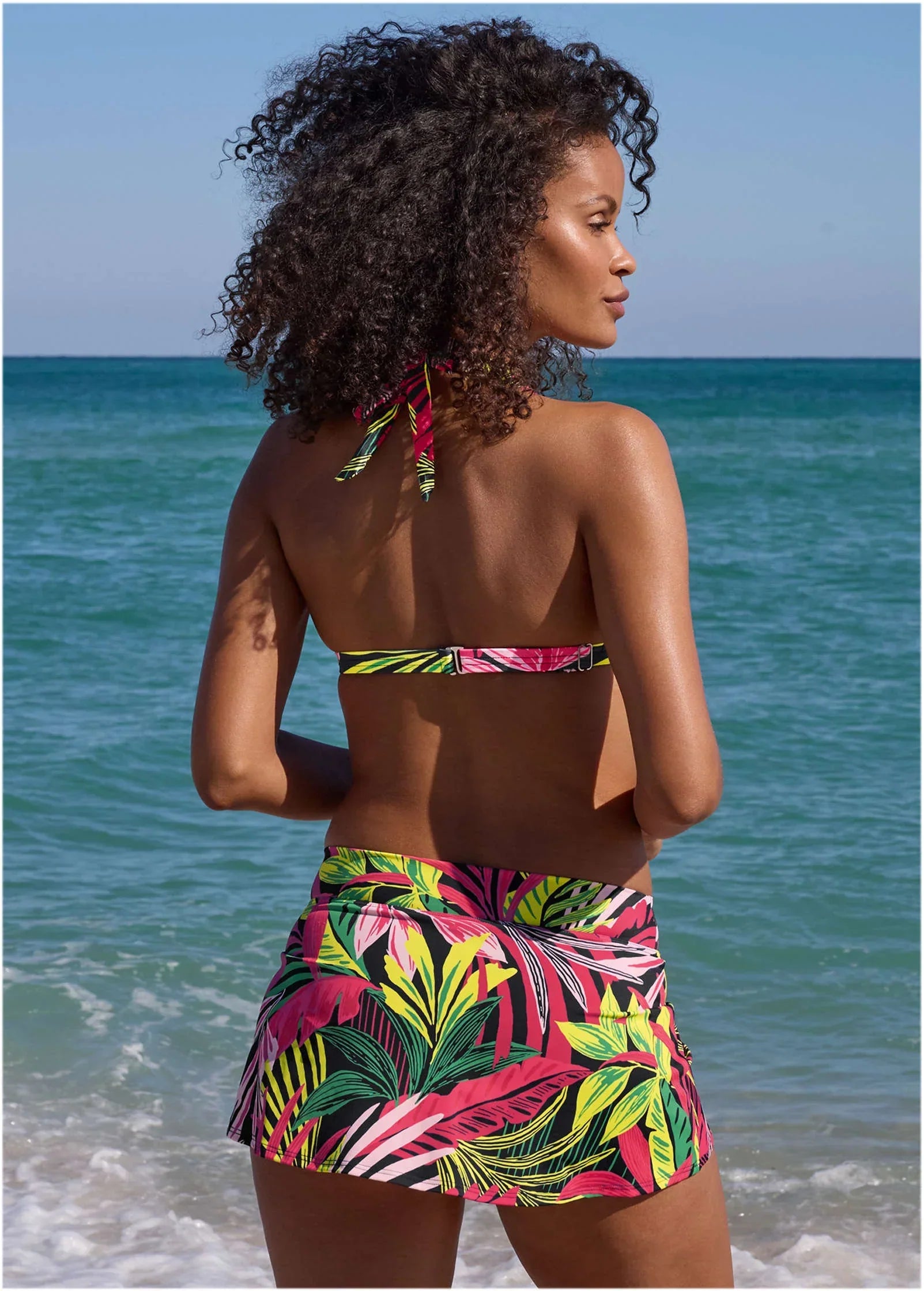 Goddess Push Up Bikini Top Polynesian Palm