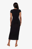 Loki Wrap Front Shaping Dress in Black