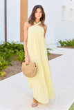 Crystal Yellow Halter Maxi Dress