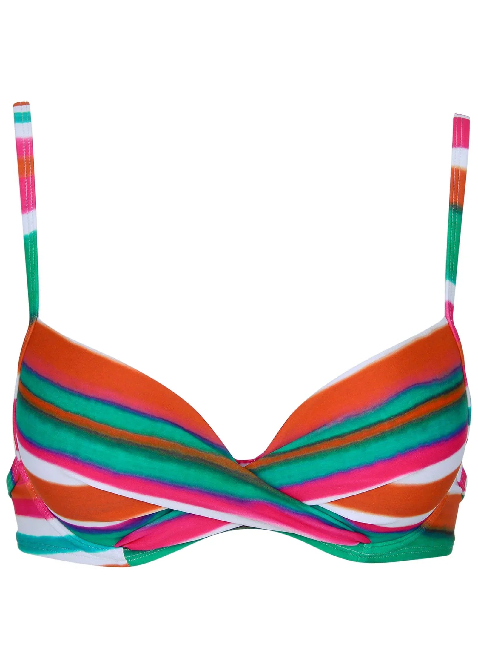 South Beach Push Up Top Watercolor Stripe