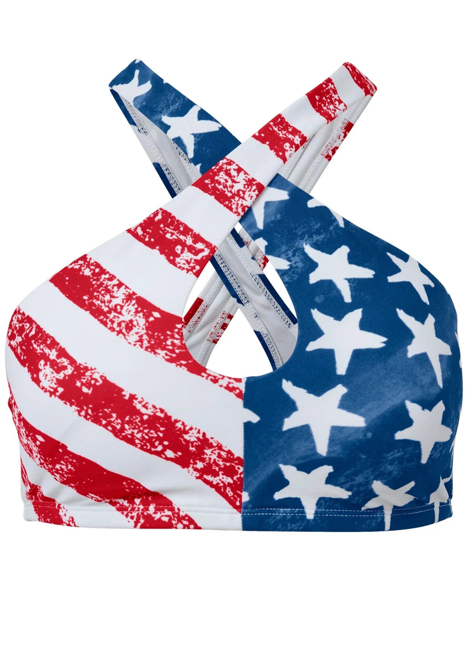 Cross Halter Bikini Top American Beauty