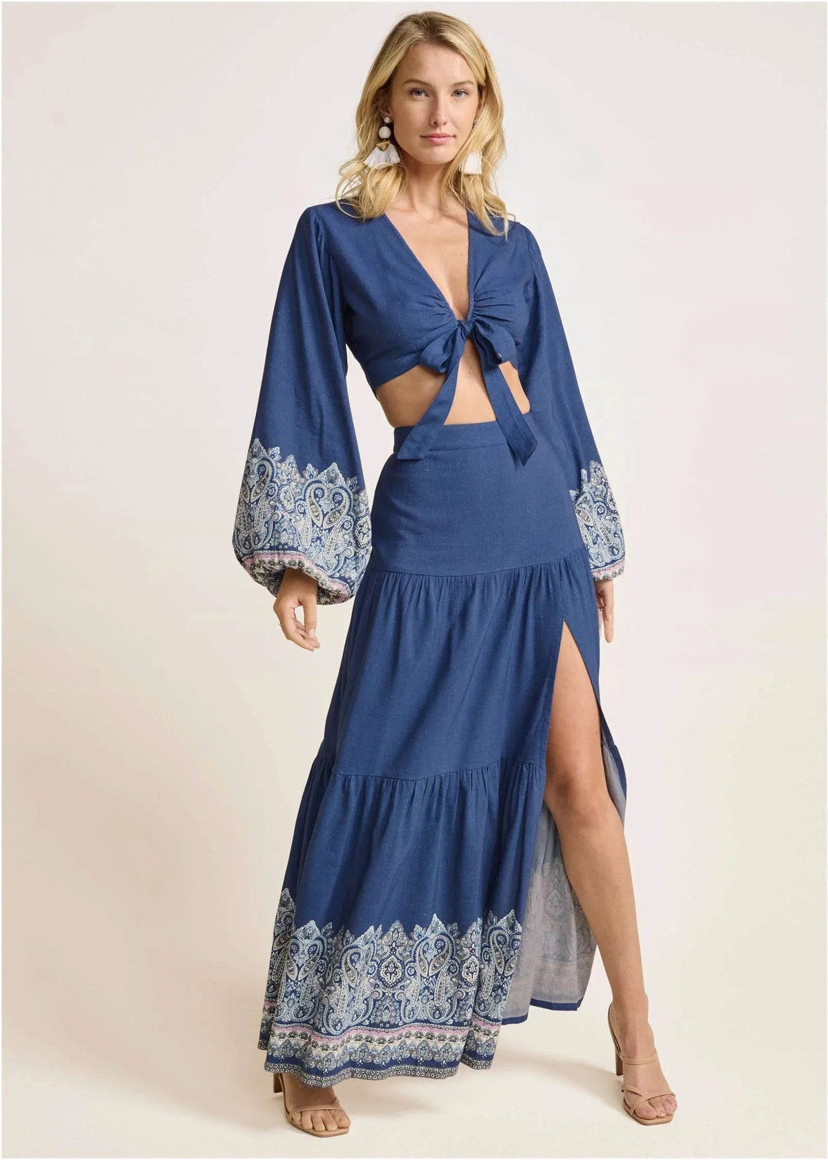 Printed Two Piece Set Blue Multi