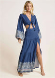 Printed Two Piece Set Blue Multi