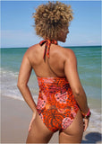 Sicily Halter Tankini Top Parrot Palm