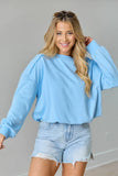 Prestyn Blue Bubble Long Sleeve Top SALE
