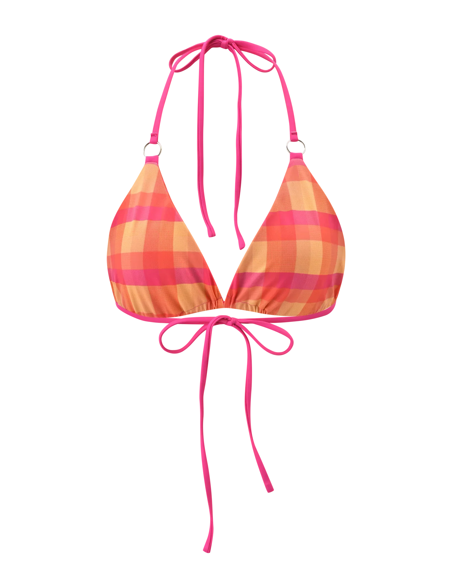 AYANNA REVERSIBLE BIKINI TOP GINGHAM AND RESORT PLAID
