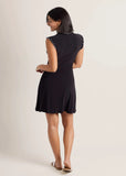 Ruffle Mini Dress Jet Black