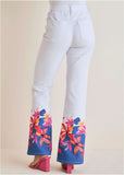 Flower Printed Modern Flare Flower Wave