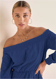 Off The Shoulder Mini Dark Blue