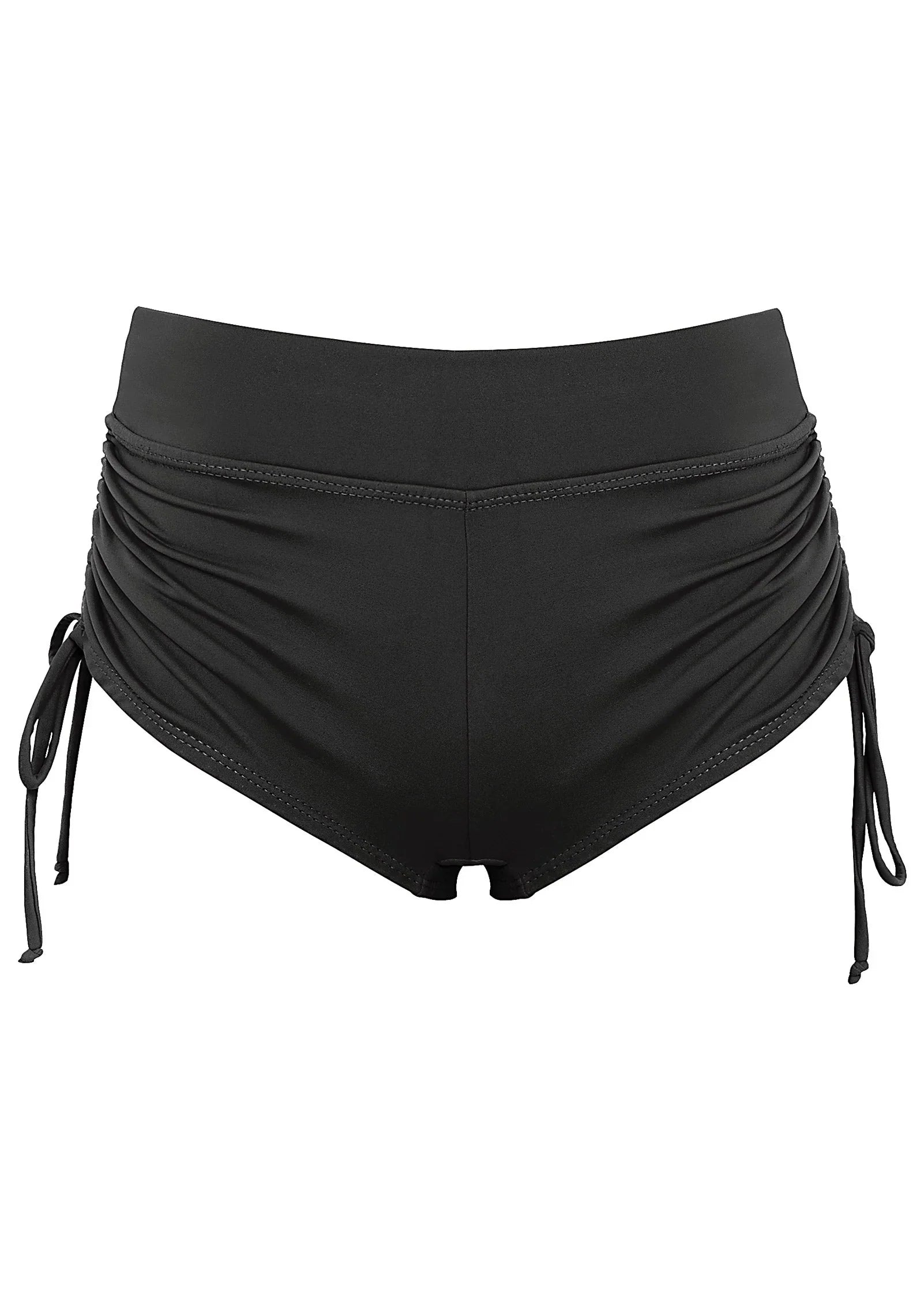 Adjustable Side Swim Short Black Beauty