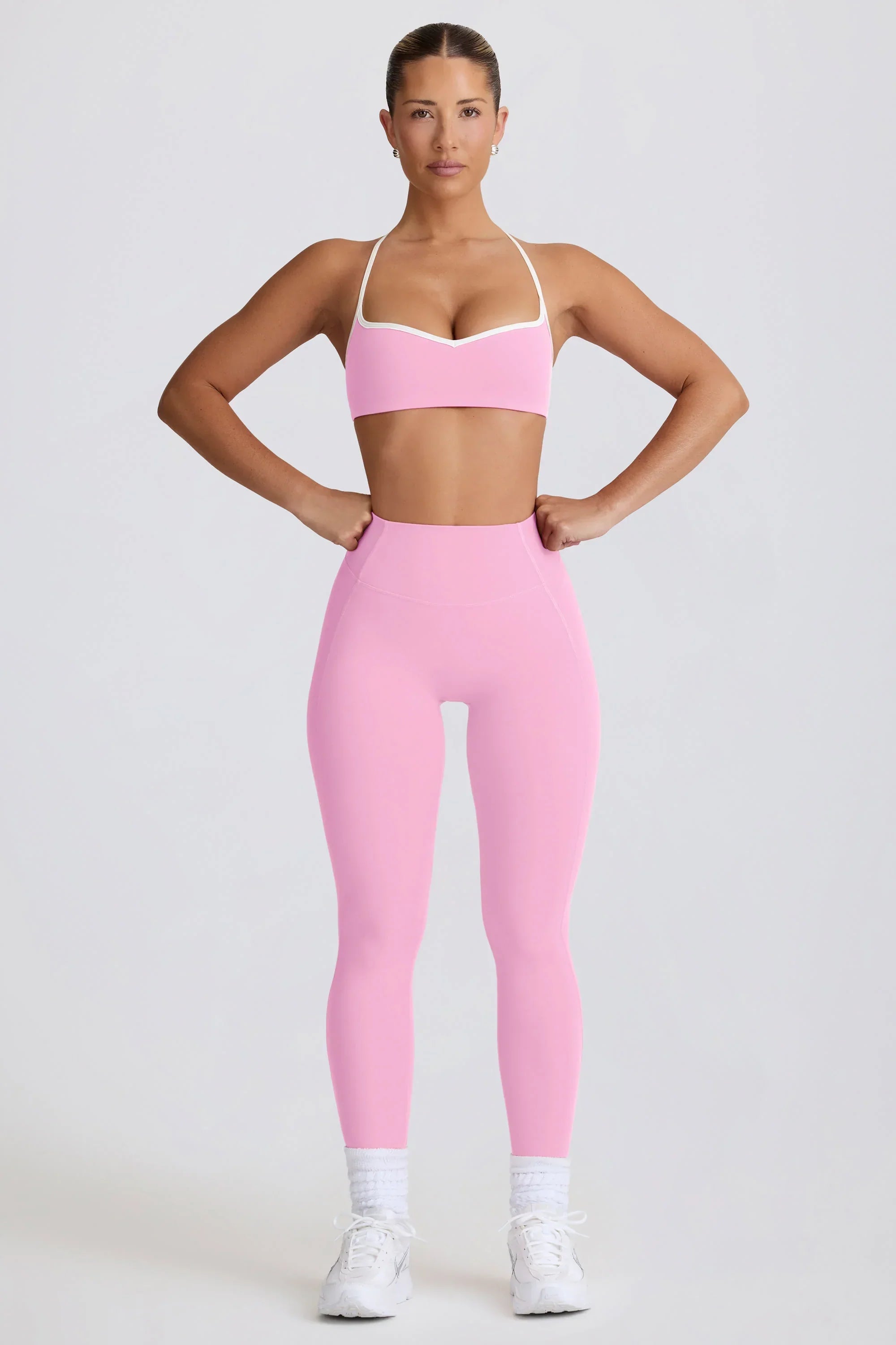 Soft Active Mid Rise Leggings in Baby Pink