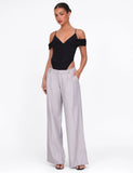 AMBERLY SUIT PANT GREY PINSTRIPE GREY PINSTRIPE