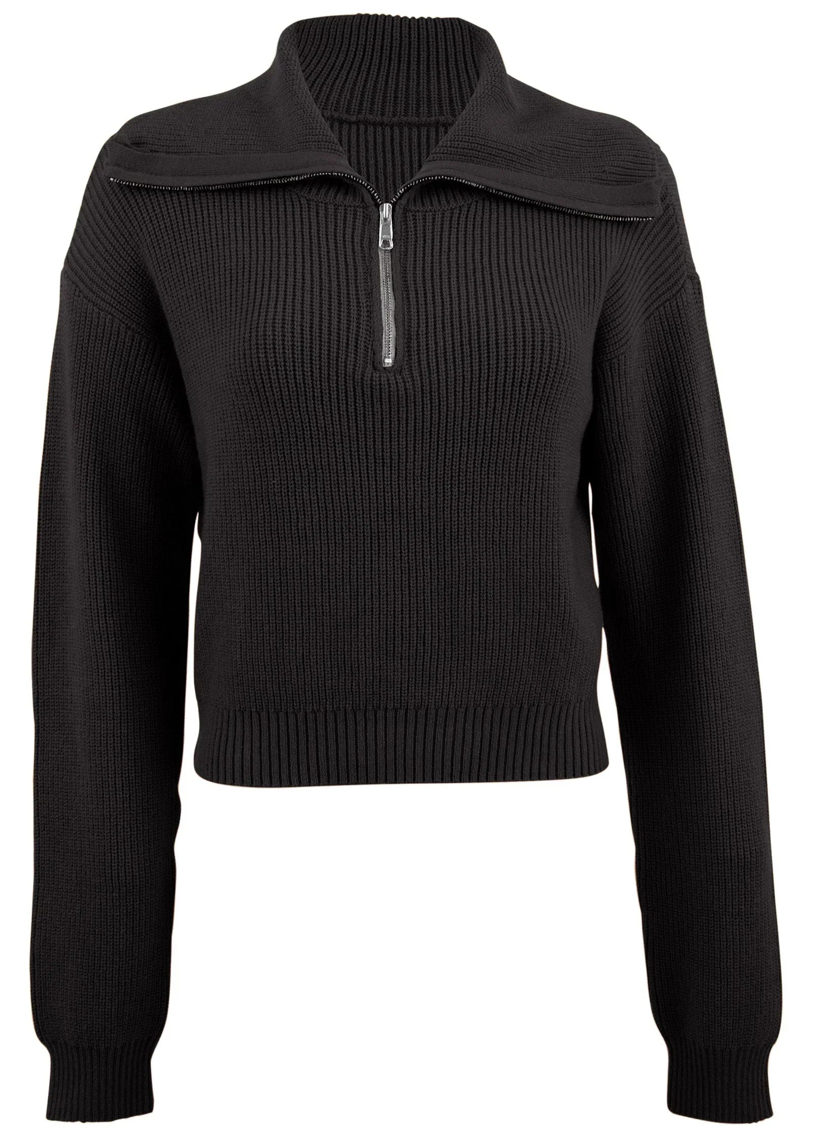 Quarter Zip Pullover Jet Black