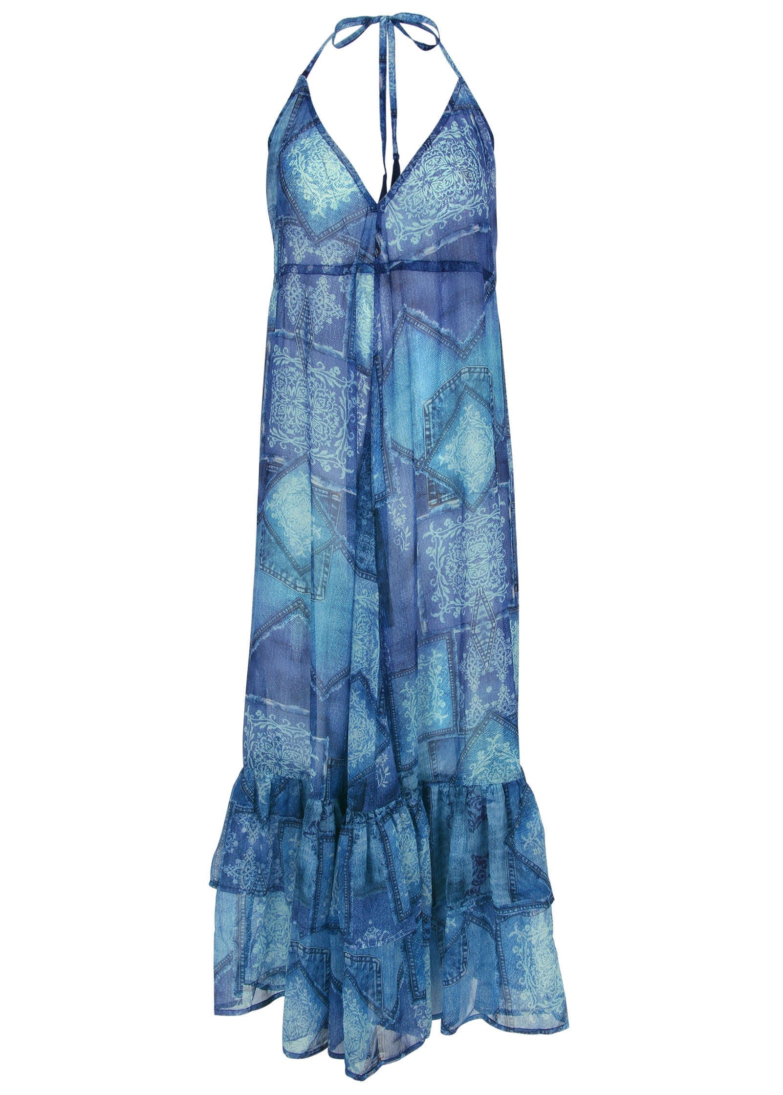 Cover Up Dress Denim Patchwork