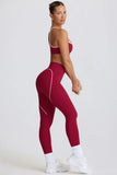 Soft Active Mid Rise Leggings in Cherry