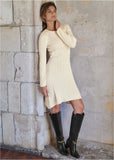 Tie Detail Mini Sweater Dress Off White