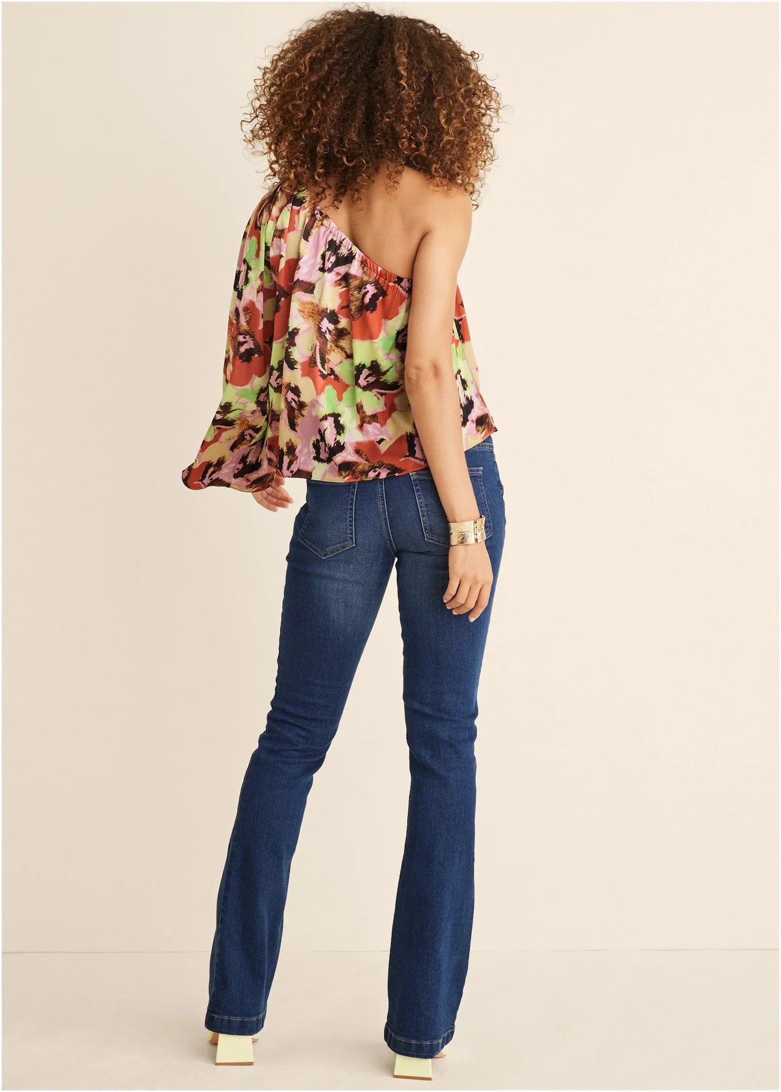One Shoulder Top Blurred Bouquet