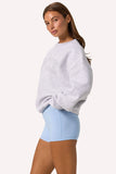 Oversized Crew Neck Jumper in Grey Marl