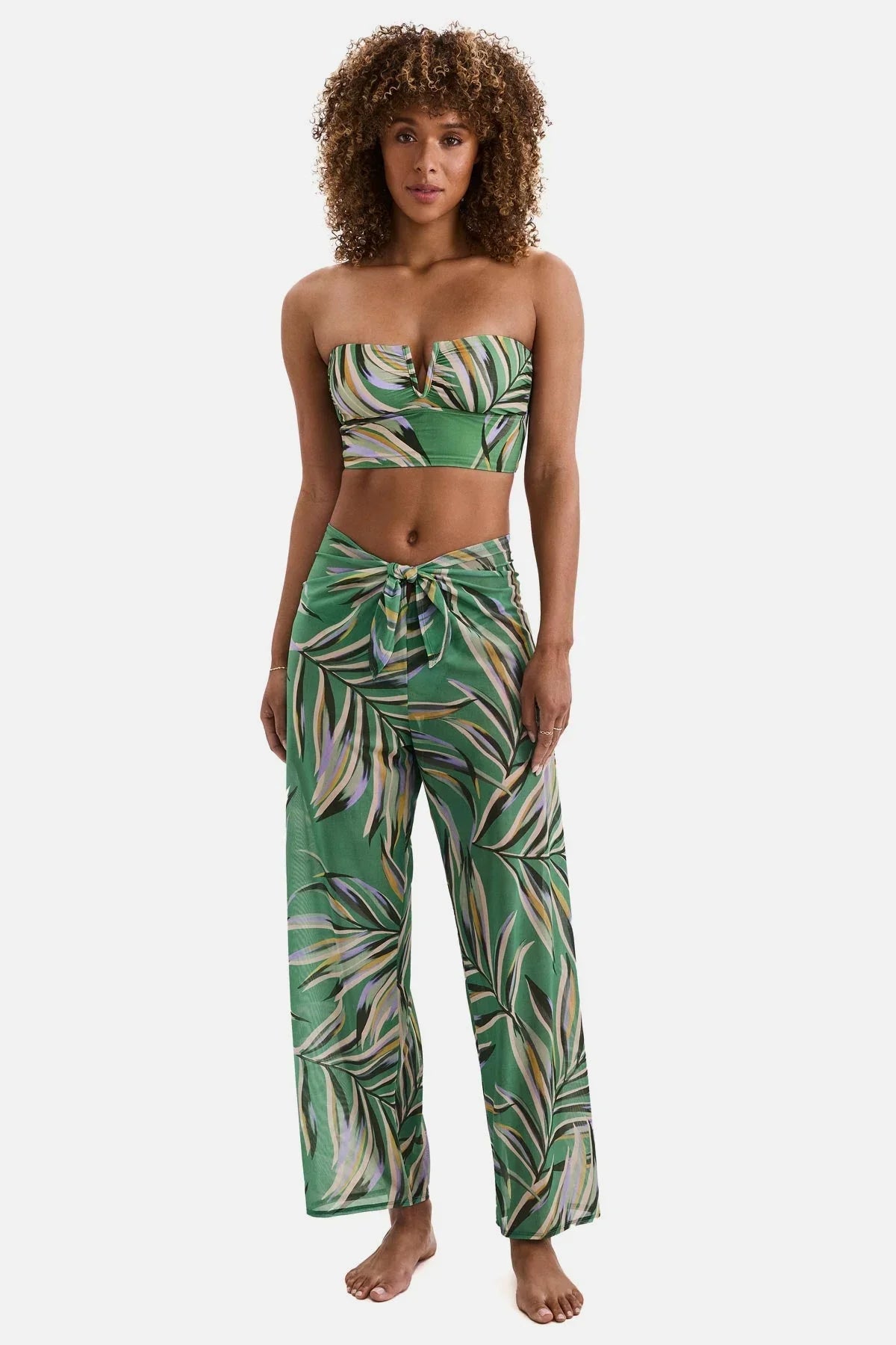 Riley Sarong Pant Coastal Leaves