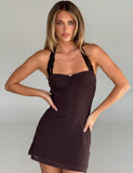 TAWNY MINI DRESS CHOCOLATE