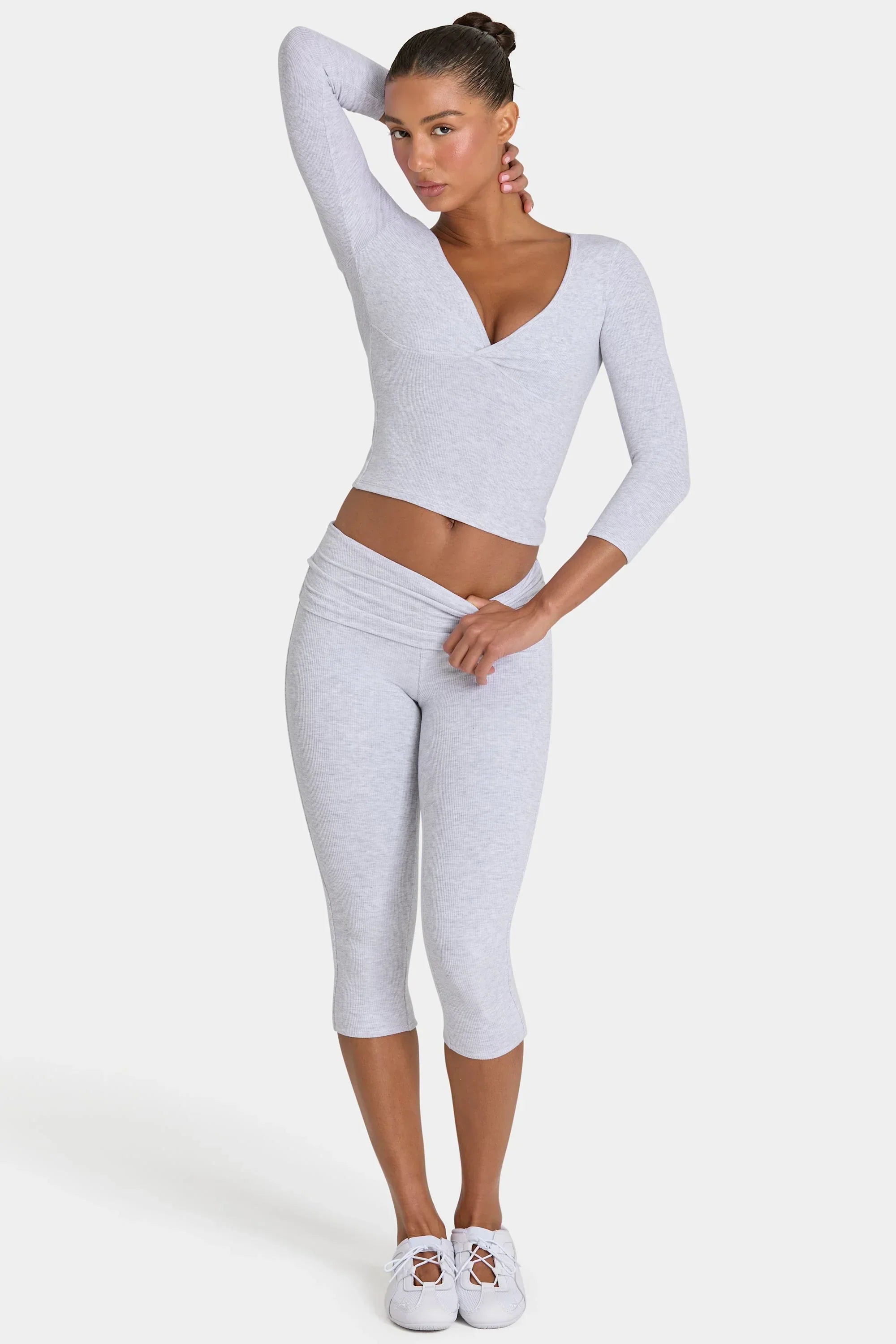 ButterCloud Capri Leggings in Grey Marl