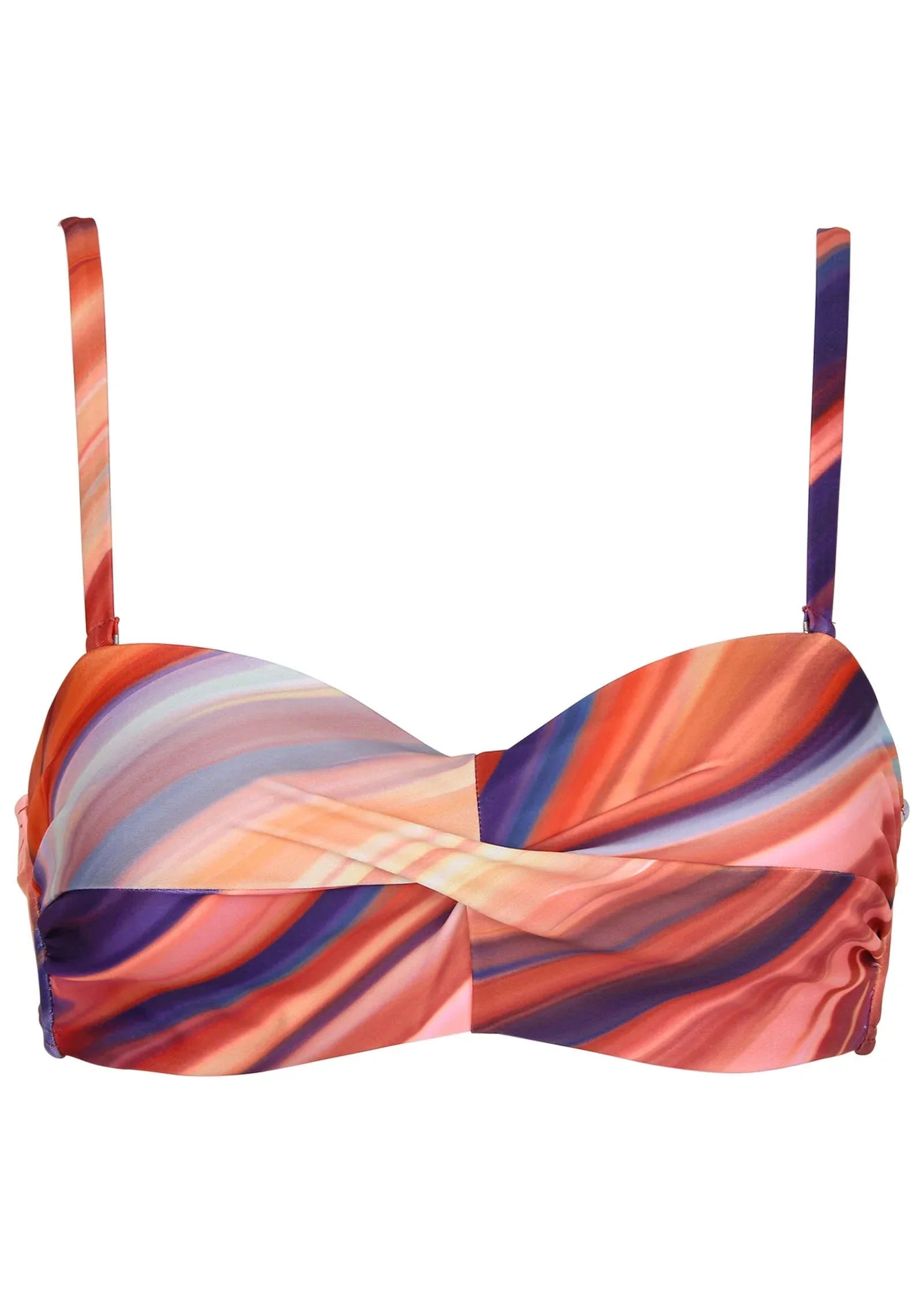 Amalfi Bandeau Bikini Top Dark Rainbow