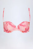 Underwired Balconette Bikini Top in Pink Orchid Print