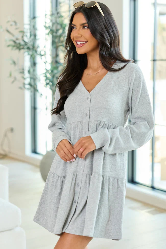Donelle Grey Tiered Dress