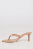 Heeled Thong Sandals in Soft Tan
