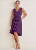 Ruffle High Low Dress Purple