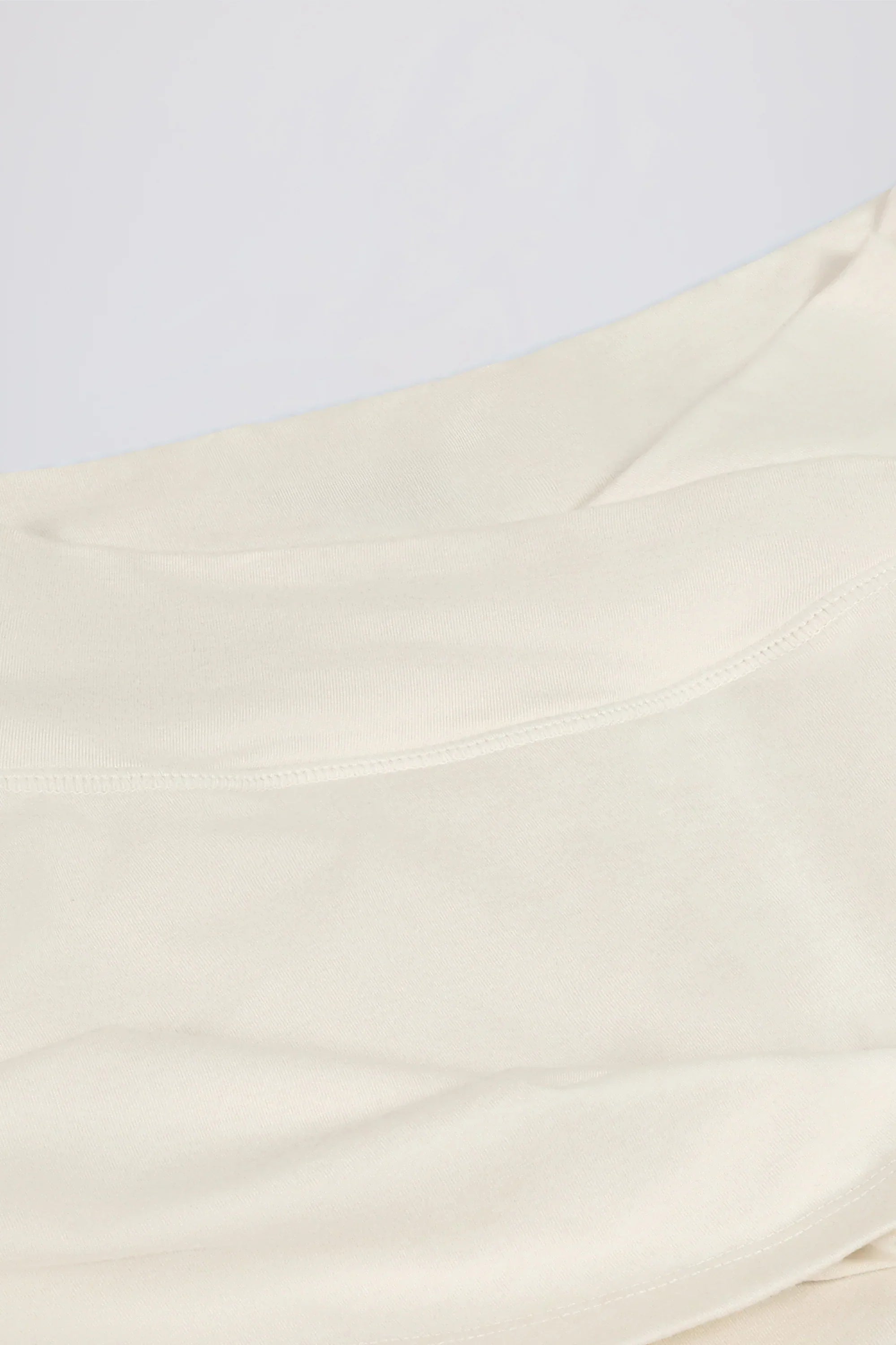 Brushed Jersey Crossover Mini Skort in Vanilla