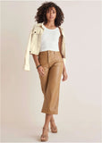 Wide Leg Faux Leather Pants Tobacco Brown
