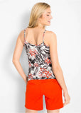 Tropical Print Cami Black Off White