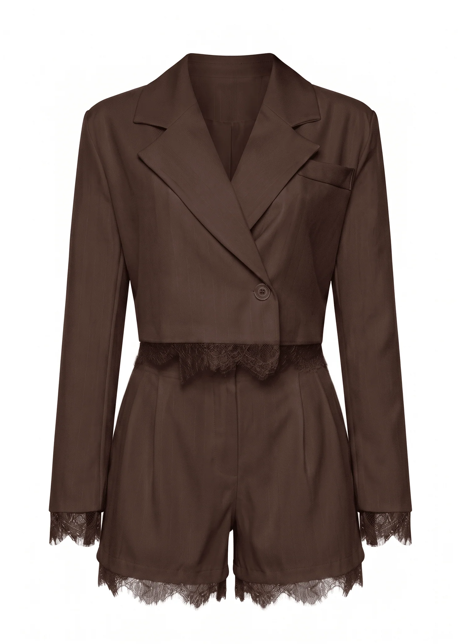 Lemonade Blazer And Short Two Piece Brown