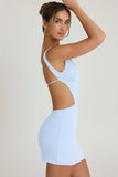 Cut Out A Line Mini Dress in Periwinkle Blue