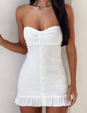 KITTIE STRAPLESS DRESS WHITE