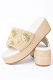 Taniya Yellow Floral Platform Sandal