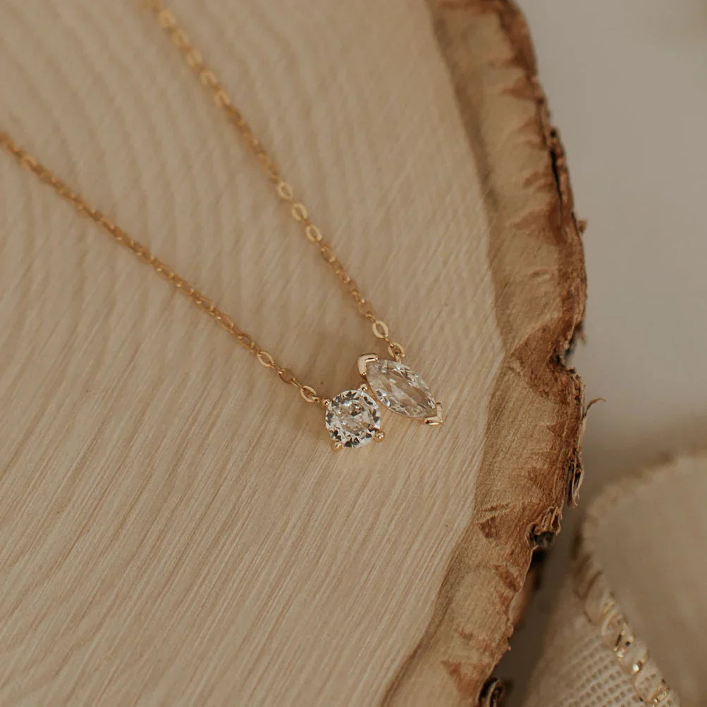 Sloane Two Stone Diamond Necklace