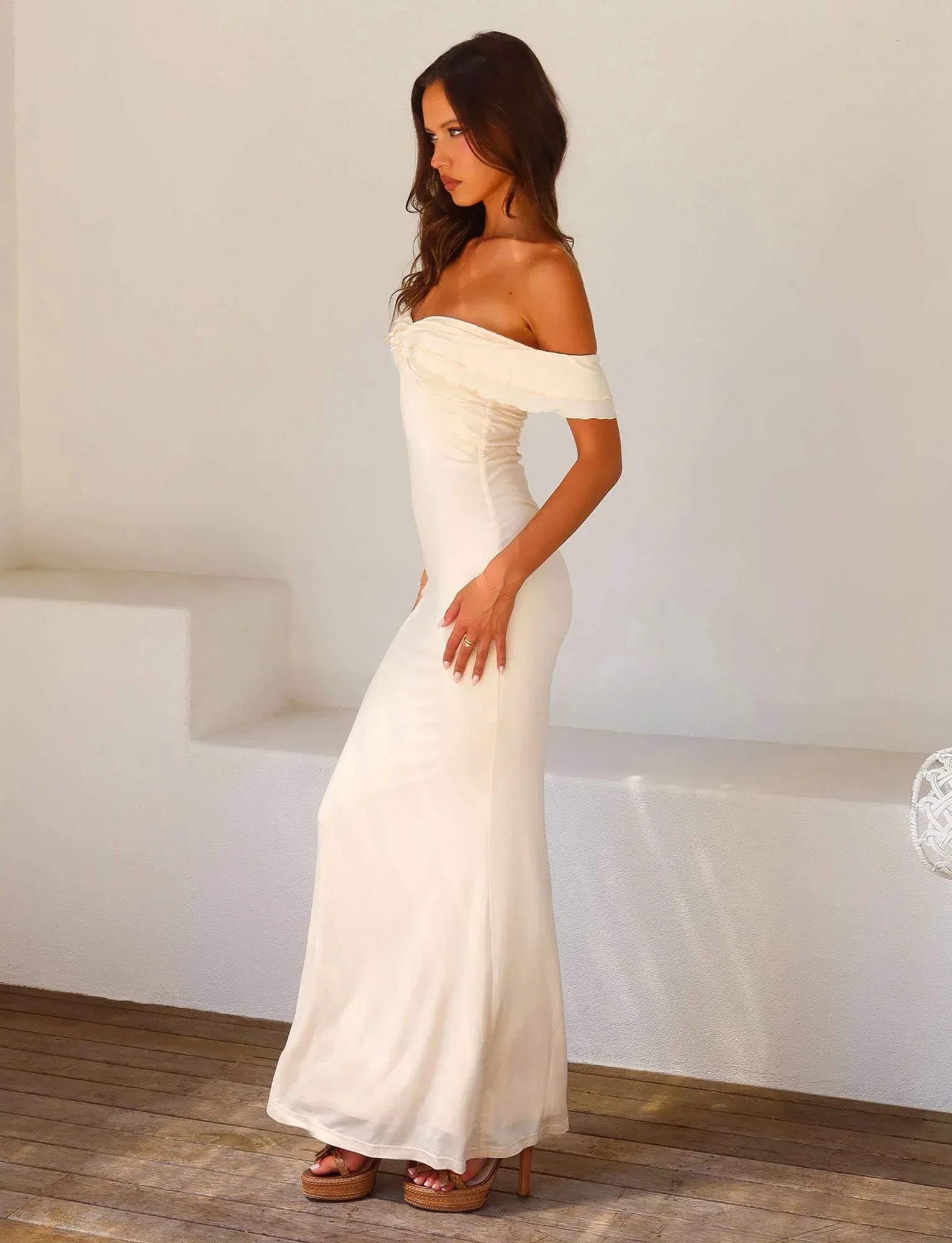 DENALI MAXI DRESS WHITE BONE