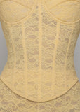 Time After Time Lace Capri Two Piece Yellow
