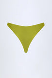 Bead Embellished Cheeky Bikini Bottoms in Olive Green