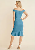 Ruffle Detail Dress Blue
