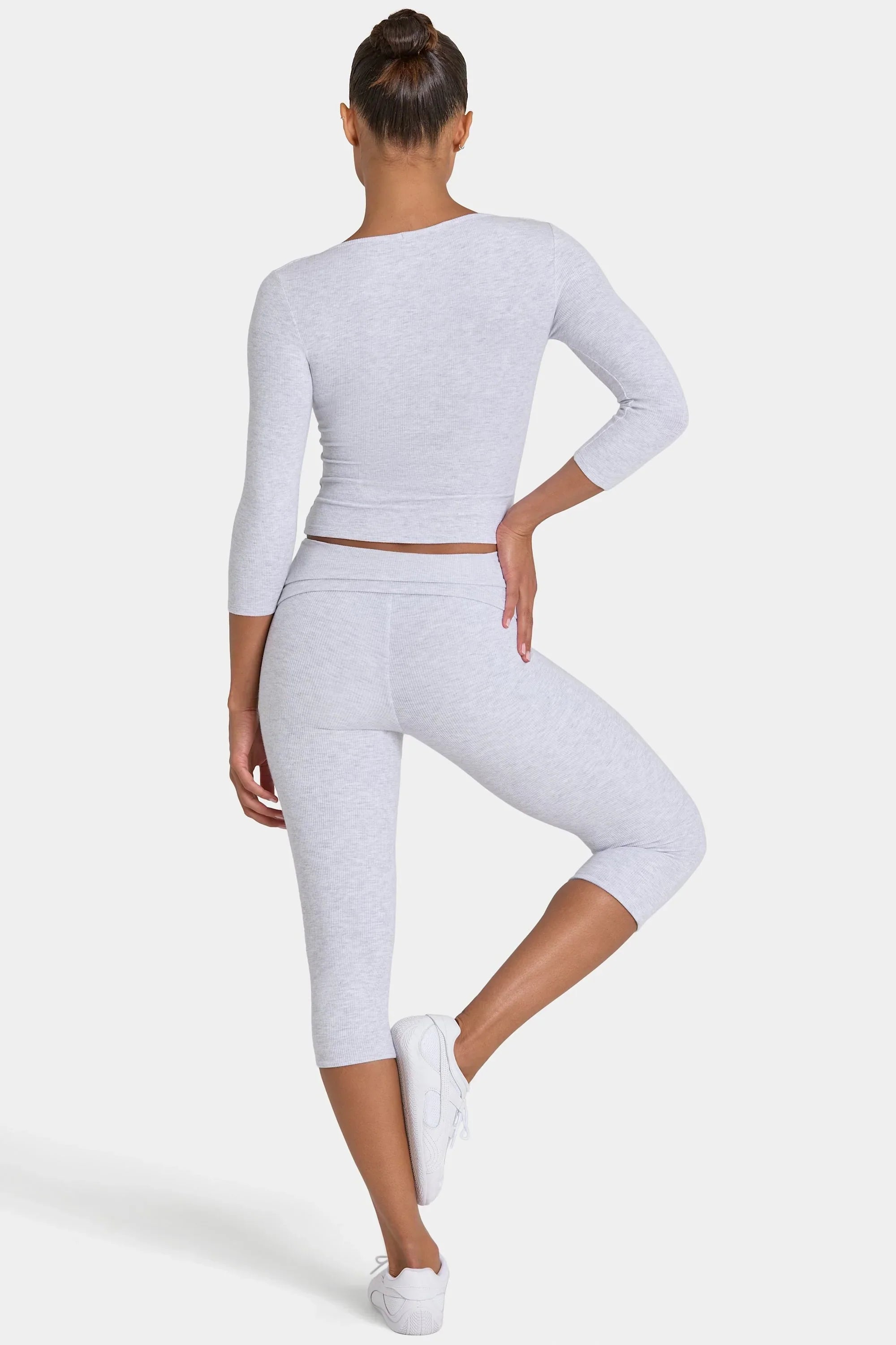 ButterCloud Capri Leggings in Grey Marl