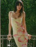 NYOMI MAXI DRESS YELLOW MACRO FLORAL YELLOW HIBISCUS